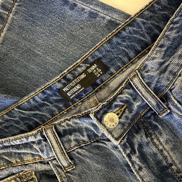 High Rise Distressed Boyfriend Jeans - Picture 2 of 3